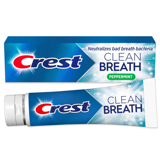 Crest tubo frontal 4.6 oz mostrando diseño y beneficio de frescura