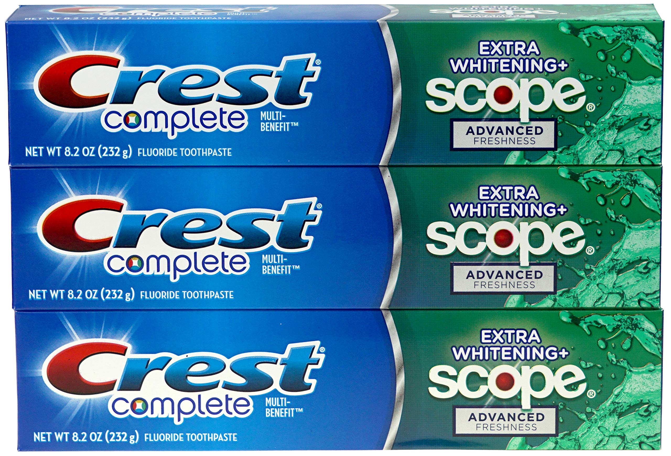 Crest tubo frente paquete 3 mostrando diseño y capacidad para protección diaria