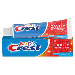 Crest tubo Sparkle Fun frontal mostrando diseño llamativo y beneficio de atracción