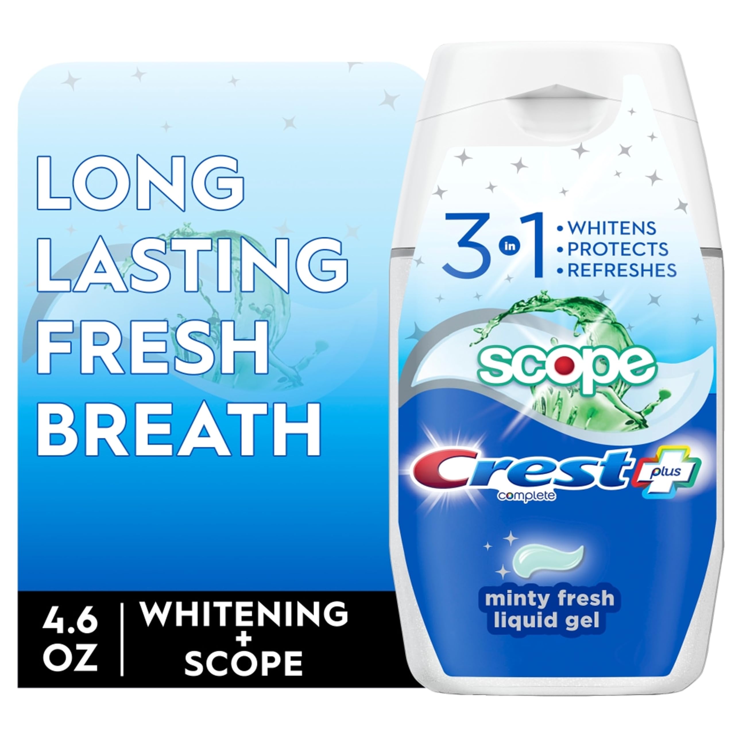 Crest persona cepillando mostrando uso correcto y frescor