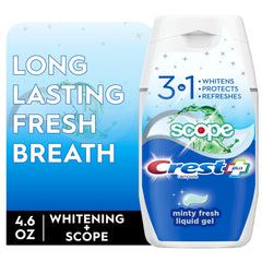 Crest persona cepillando mostrando uso correcto y frescor