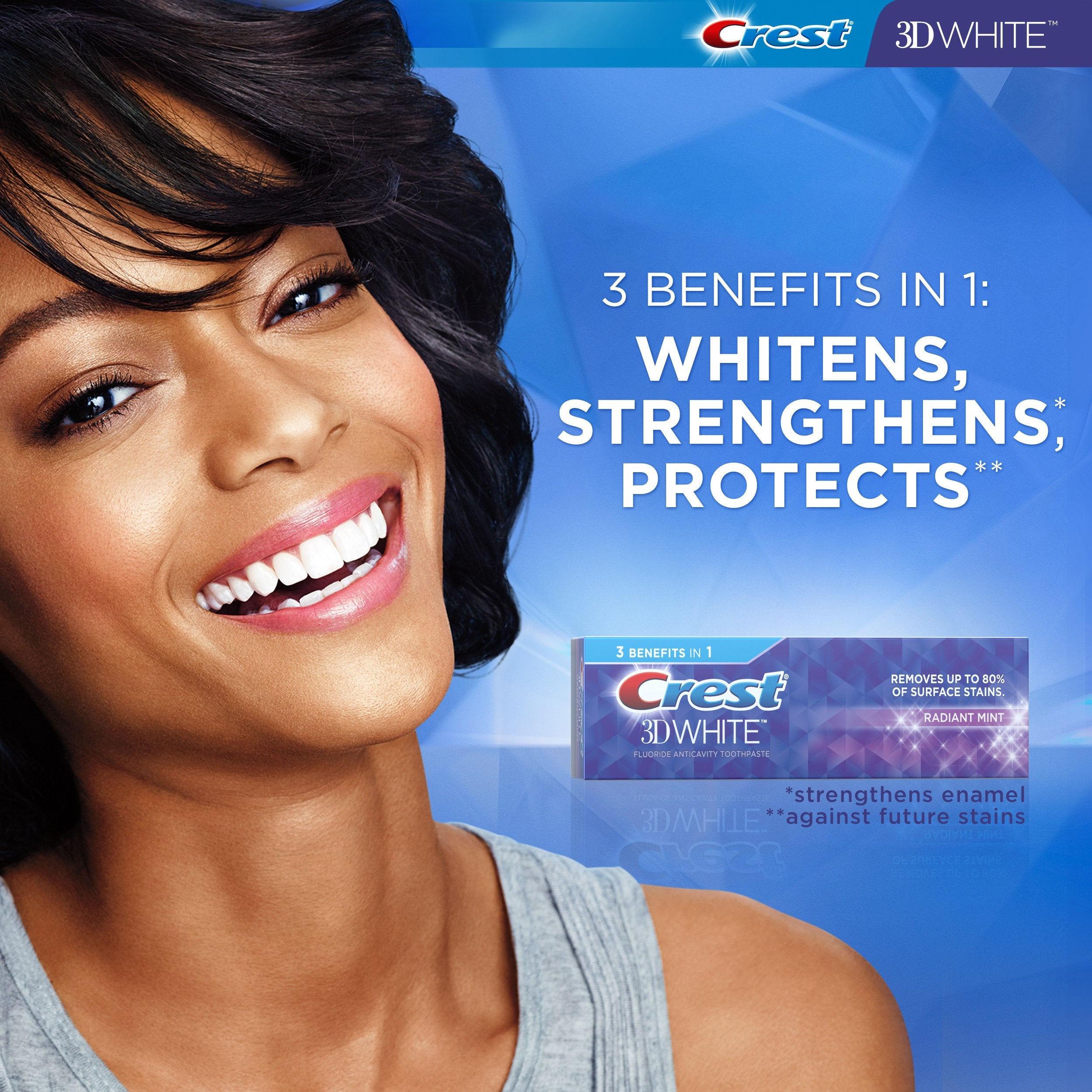 Crest pasta en cepillo y sonrisa para uso diario con protección de esmalte