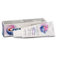 Crest tubo en neceser ilustrando portabilidad y conveniencia
