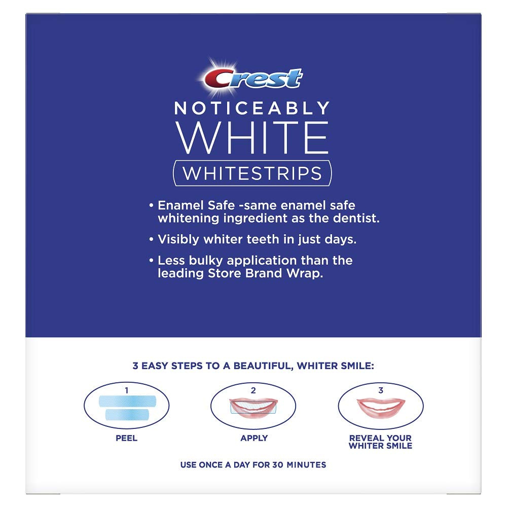 Crest Whitestrips primer plano de la tira que destaca su adherencia y textura