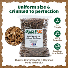 CrinklePak usado en una cesta de regalo, realza el diseño y sujeta objetos