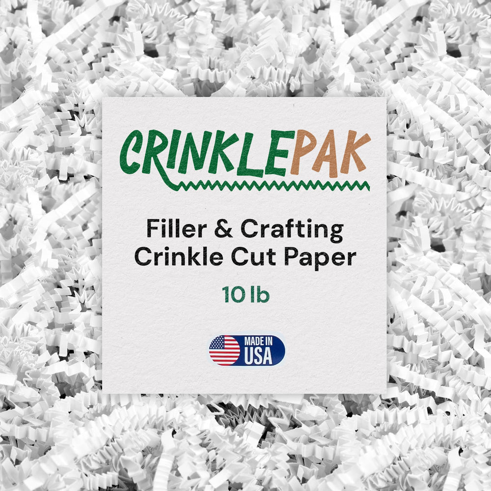 CrinklePak paquete frontal blanco mostrando 10 lb y aspecto profesional