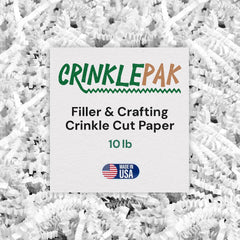 CrinklePak paquete frontal blanco mostrando 10 lb y aspecto profesional