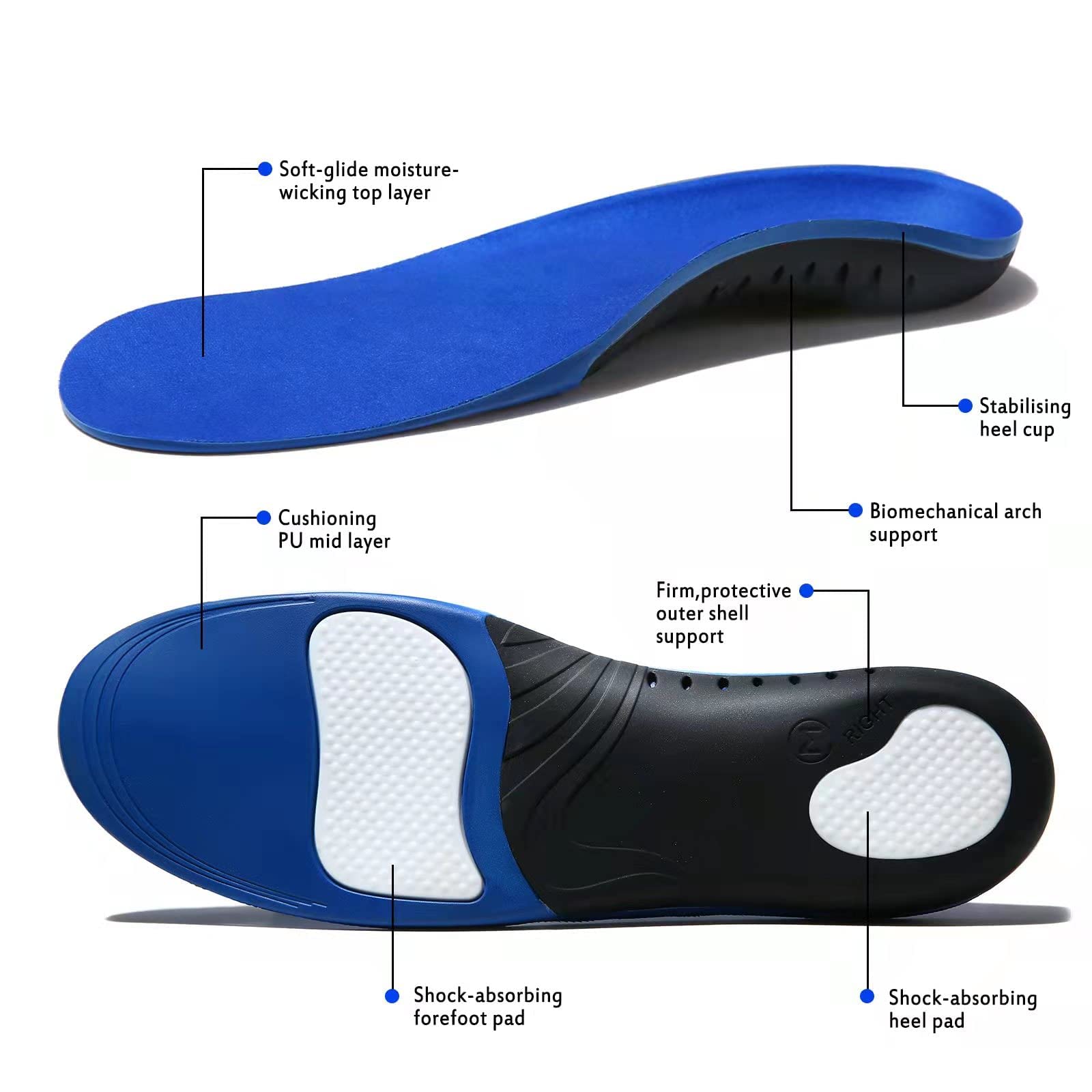 crinova plantillas colocadas en zapatillas deportivas para mayor rendimiento