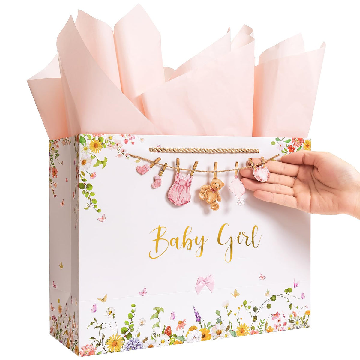 Crisky bolsa frontal con diseño Baby girl que embellece el regalo
