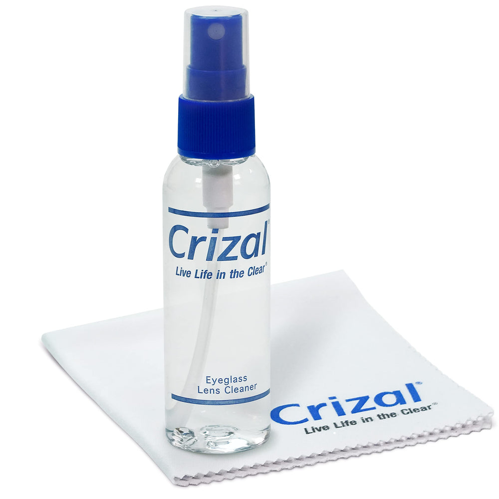 Crizal kit frontal mostrado en fondo neutro, limpieza fiable