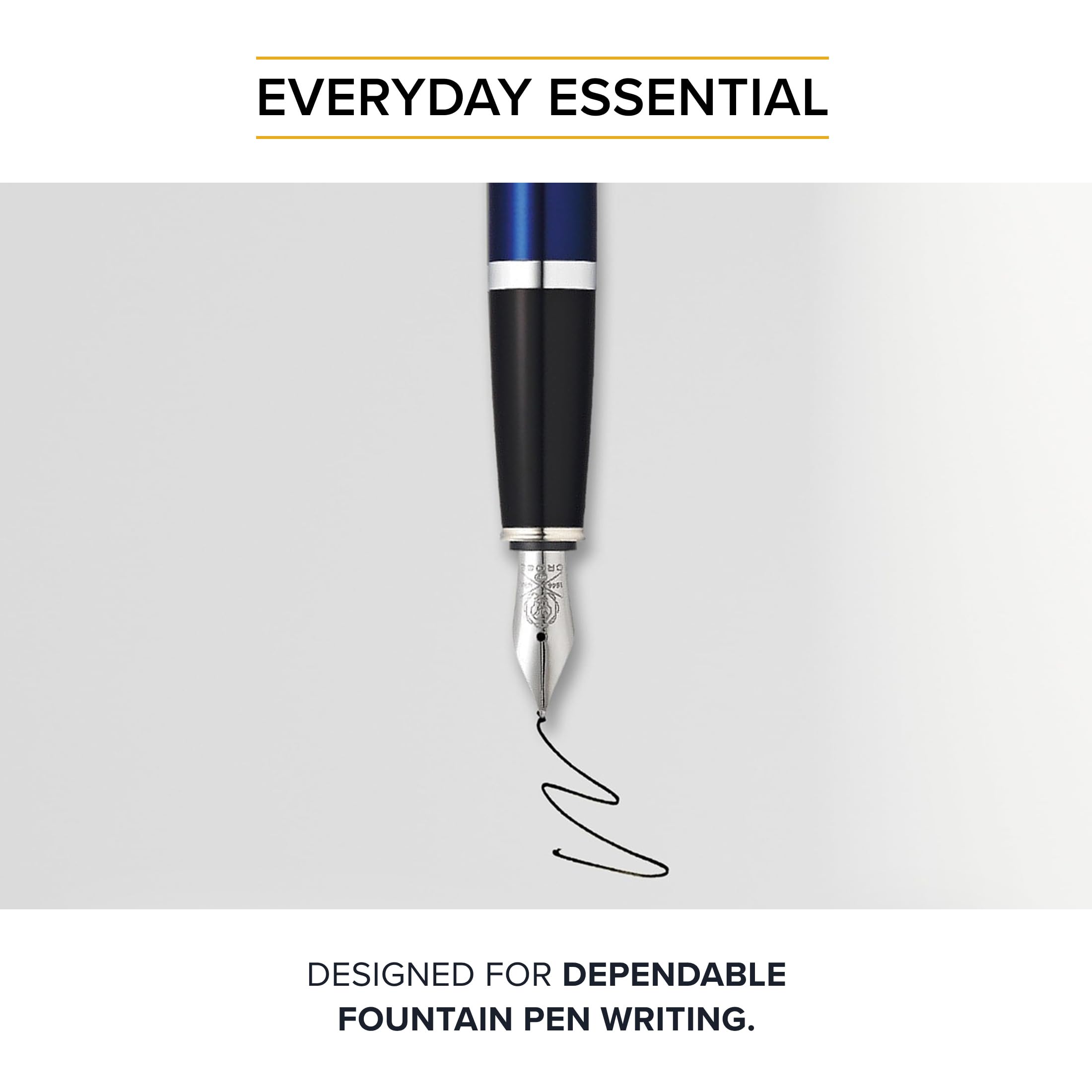 Cross convertidor en escritorio con pluma y frasco, ideal para uso diario