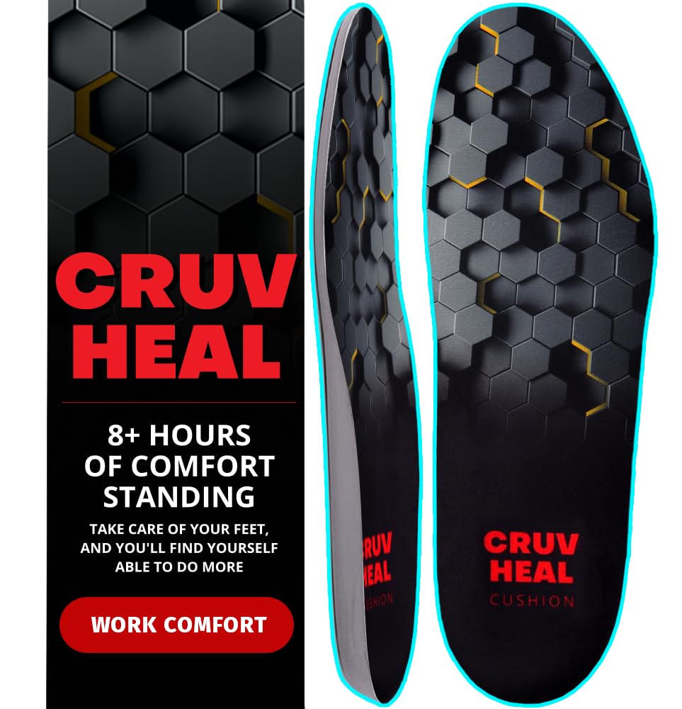 CRUVHEAL vista frontal del par en su envase mostrando diseño y ventaja de confort