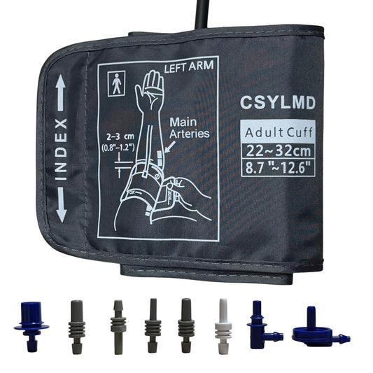CSYLMD manguito frontal empaquetado mostrando compatibilidad y tamaño medio