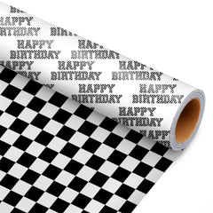 Cuitpan rollo frontal mostrando diseño ajedrez y "Happy Birthday" para presentación llamativa