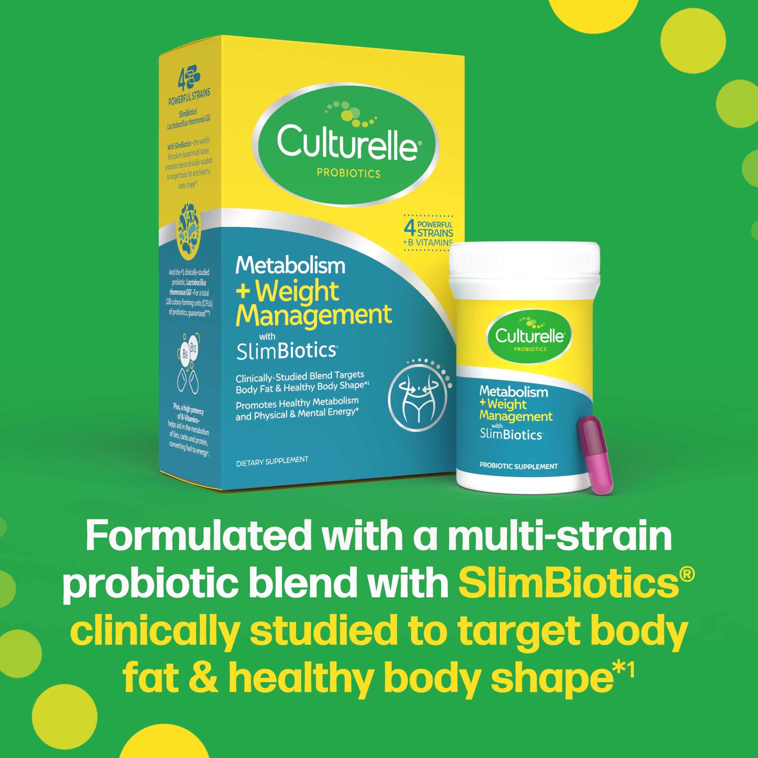 Culturelle envase junto a alimentos saludables y zapatillas, promoviendo estilo de vida
