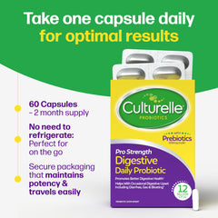 Culturelle etiqueta con ingredientes y beneficios probiótico y prebiótico