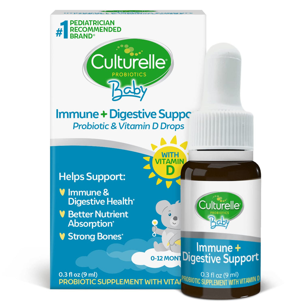 Culturelle frasco frontal mostrando la presentación y beneficios para bebés
