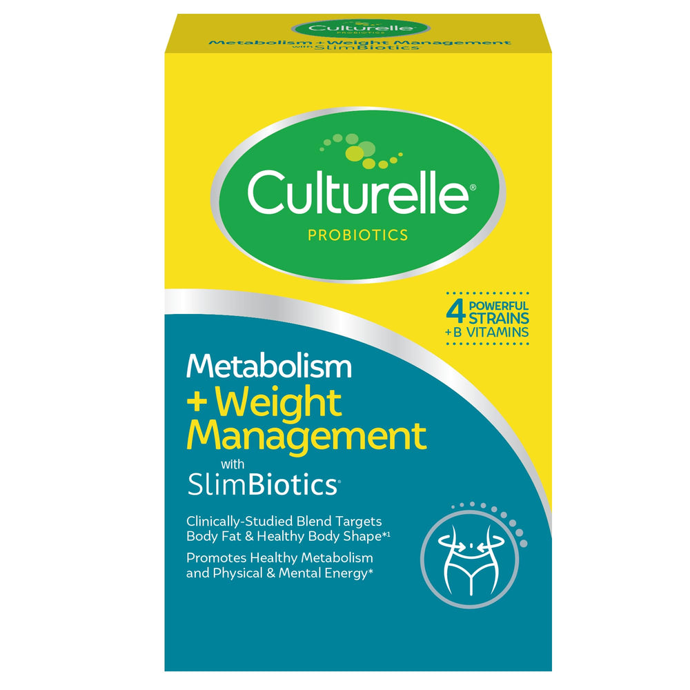 Culturelle frente del empaque mostrando fórmula para metabolismo y control de peso
