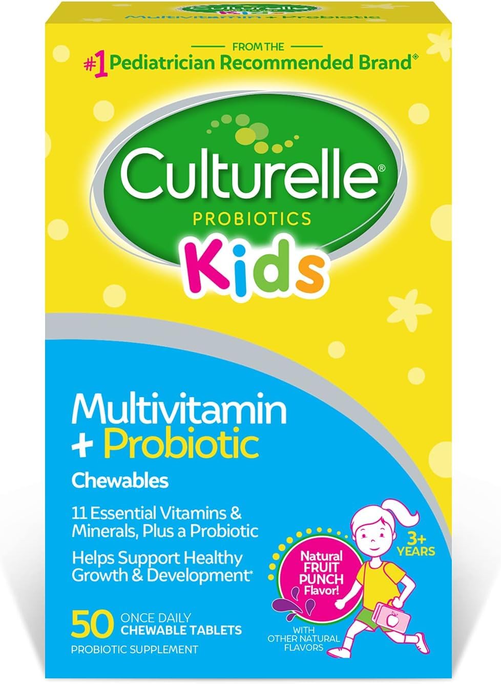 Culturelle frente del empaque mostrando 90 tabletas y beneficios esenciales