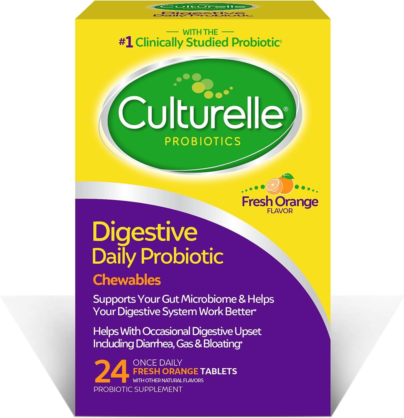 Culturelle empaque frontal mostrando 24 tabletas y beneficios digestivos