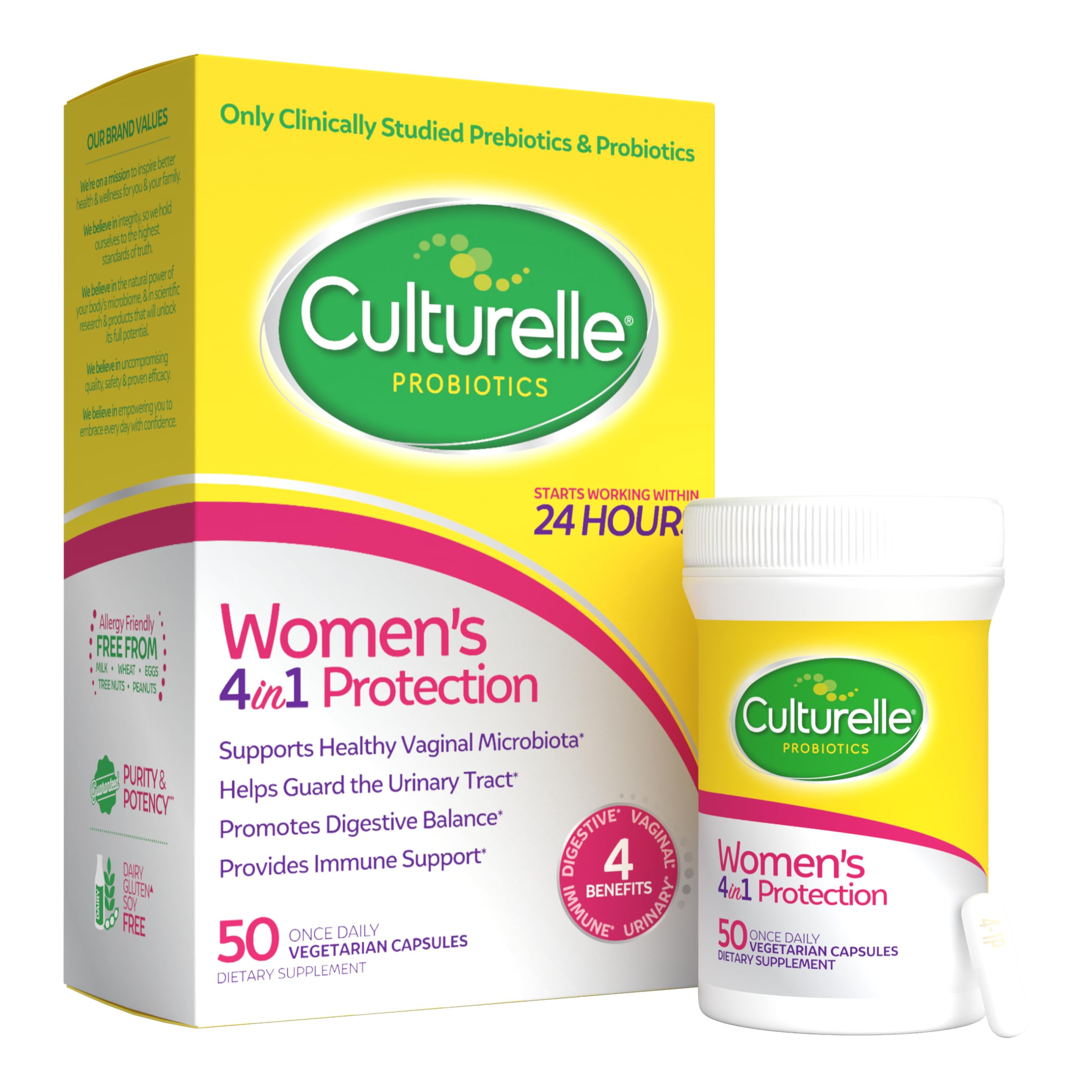 Culturelle envase frontal para mujeres mostrando beneficio integral