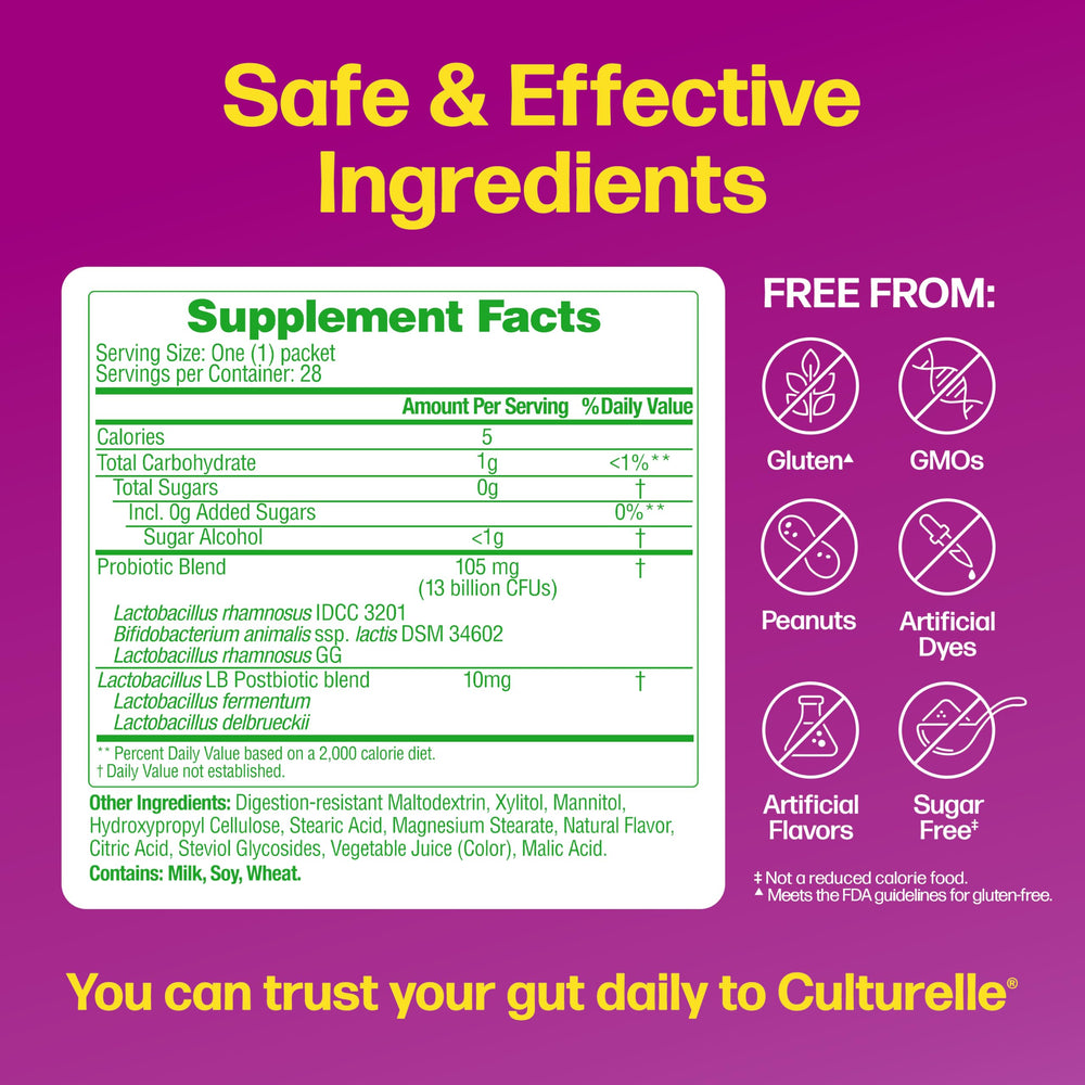 Culturelle etiqueta de ingredientes resaltando cepa y transparencia del producto
