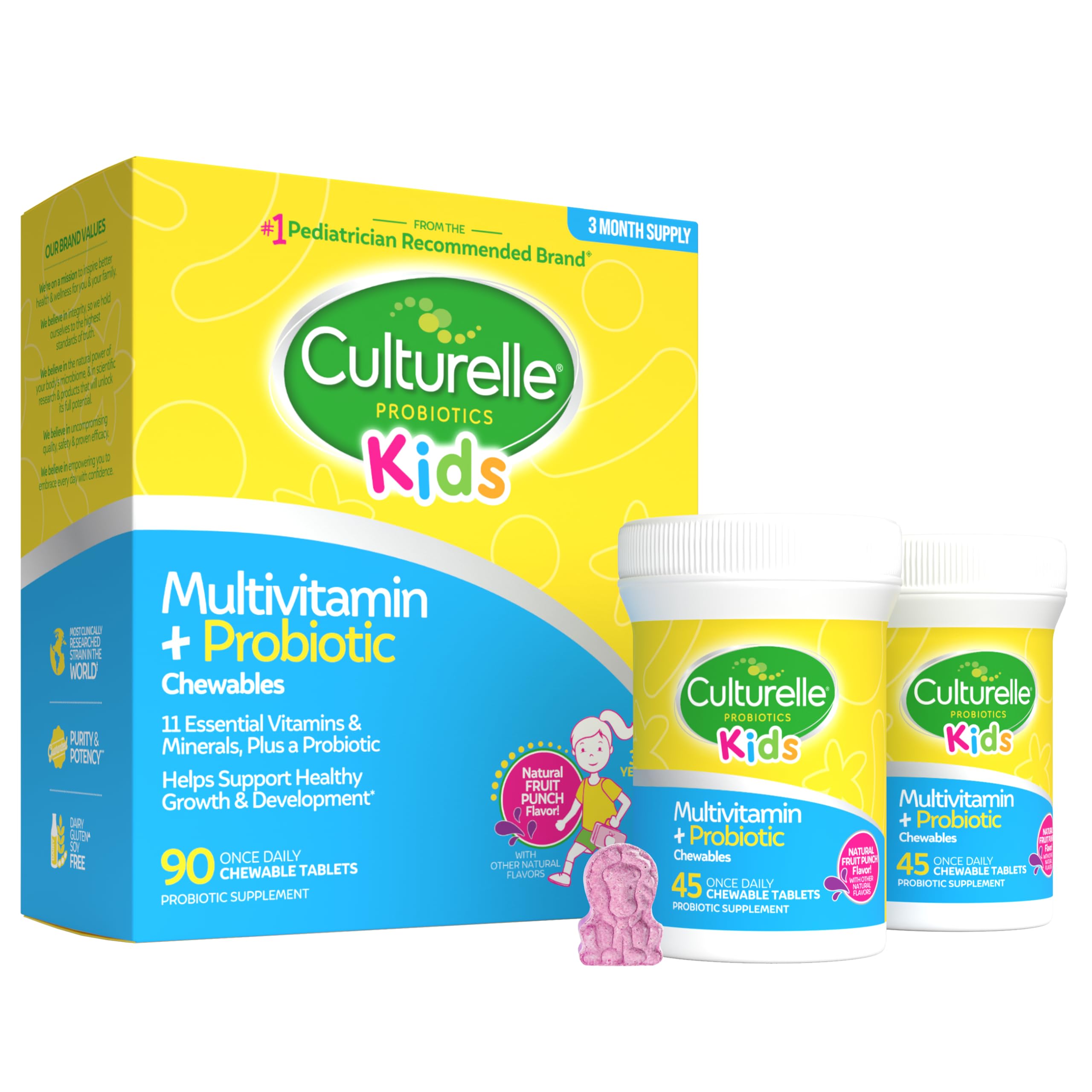 Culturelle empaque frontal mostrando 90 masticables y beneficios