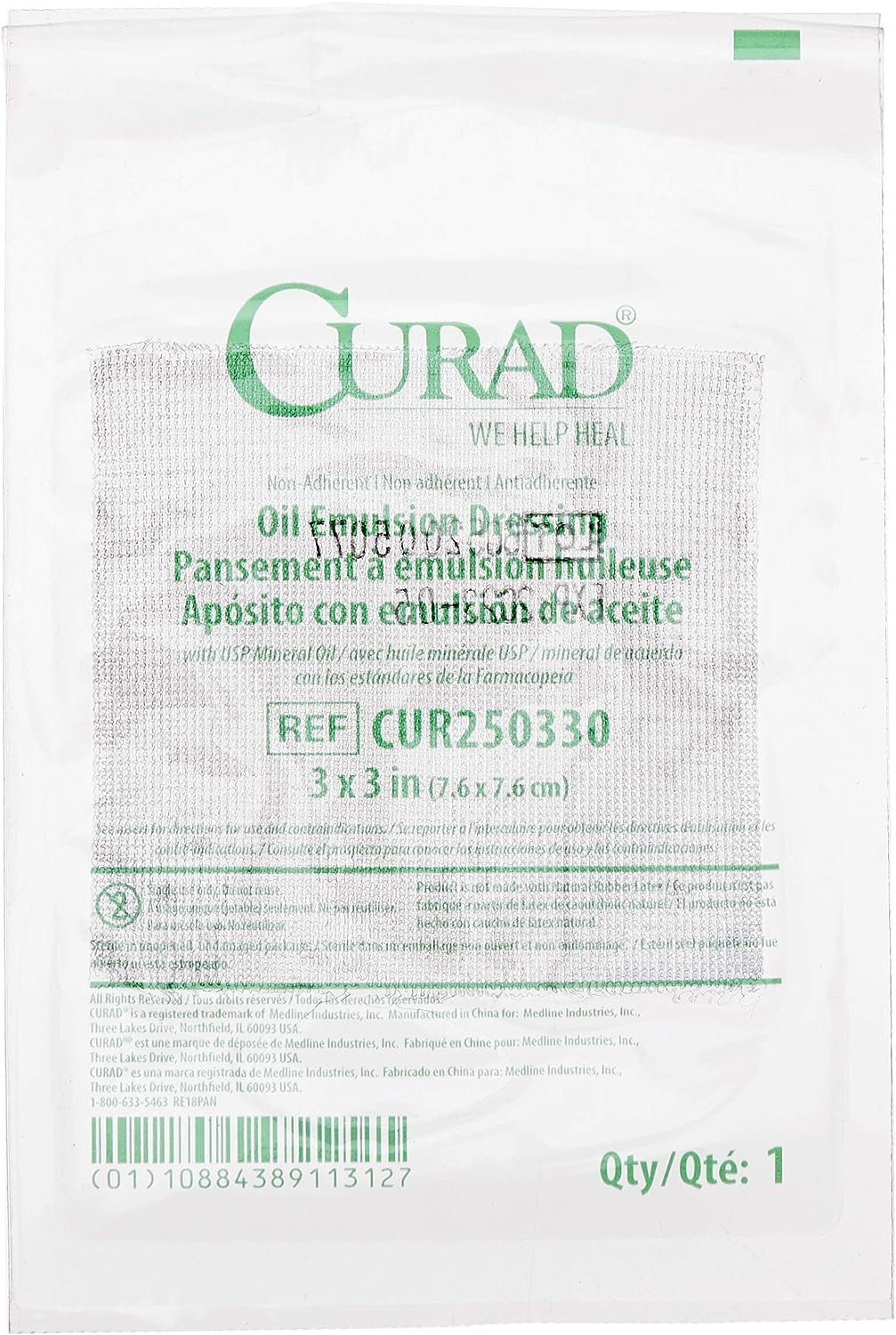Curad comparación de tamaño en mano, práctico y manejable