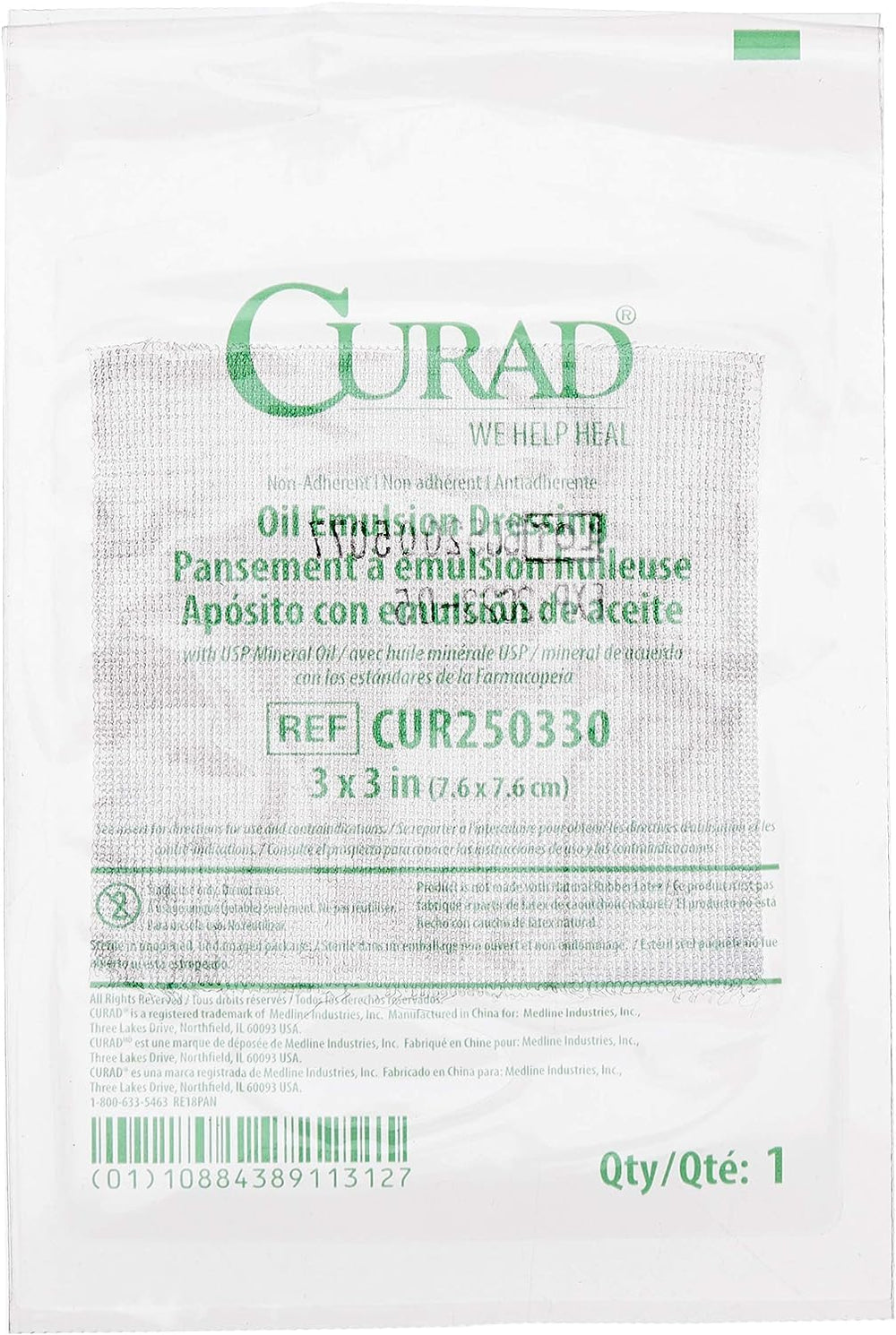 Curad comparación de tamaño en mano, práctico y manejable