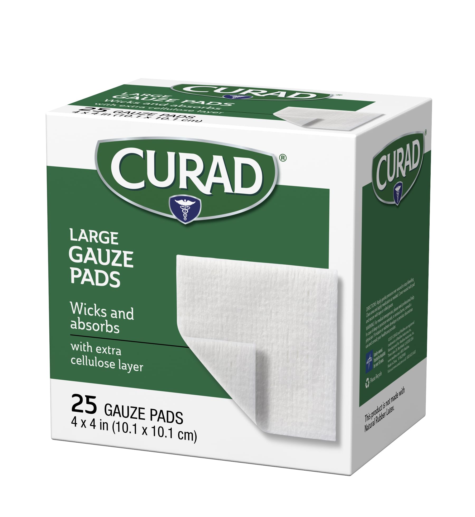 Curad Pro-Gauze etiqueta con información para uso seguro