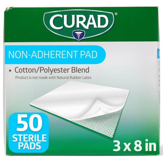 Curad apósito frontal mostrando tamaño y empaque, protección estéril