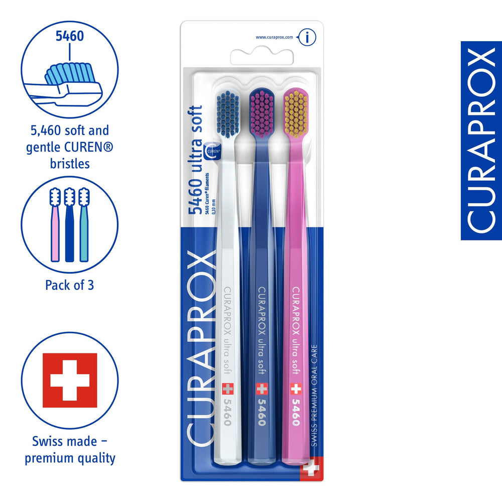 Curaprox CS 5460 primer plano de cerdas CUREN para limpieza suave y eficaz