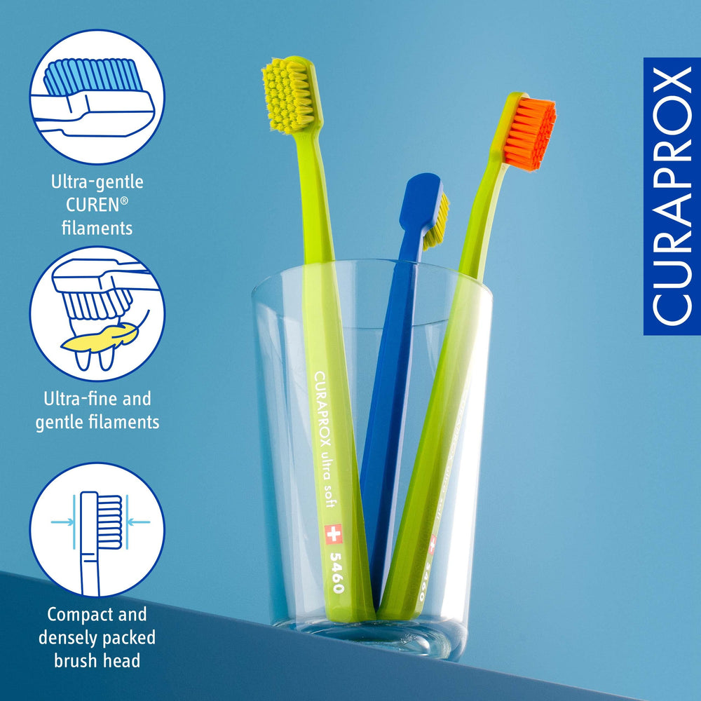 Curaprox CS 5460 mango octogonal que mejora el agarre y control al cepillar