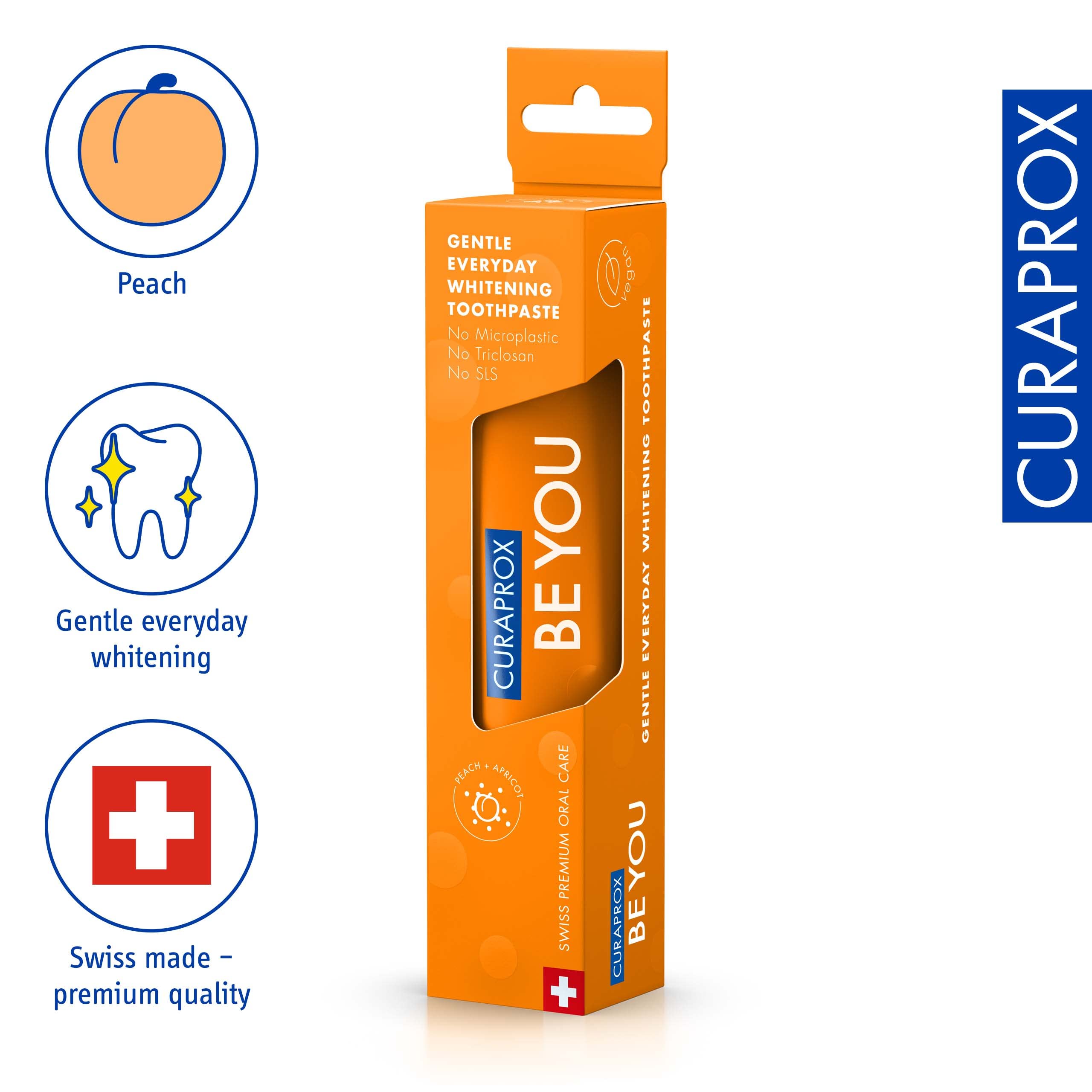 Curaprox textura del gel en primer plano, beneficio indicativo de suavidad