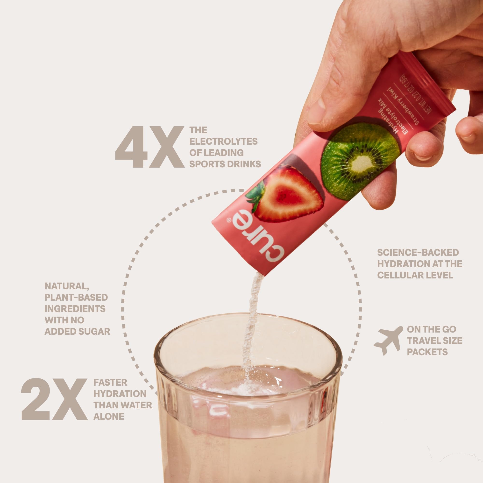 Cure Hydration bebida en vaso lista para hidratar tras ejercicio