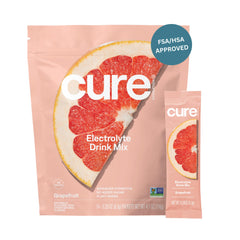 Cure Hydration frente del paquete muestra presentación y conveniencia