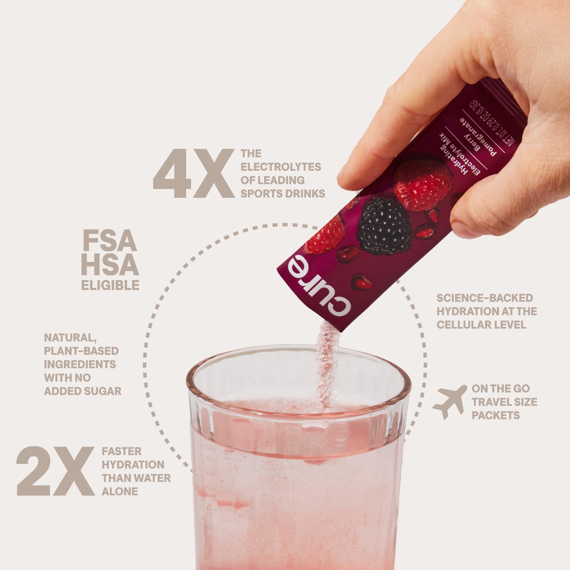 Cure Hydration textura del polvo natural sin azúcares añadidos