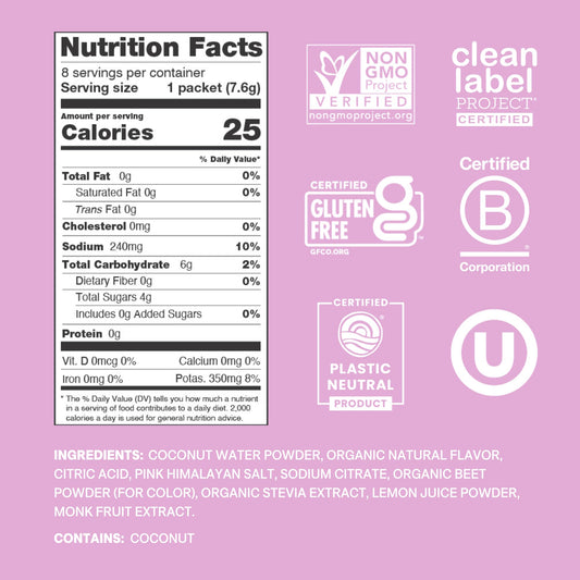 Cure Hydration polvo textura granular destacando ingredientes de origen vegetal