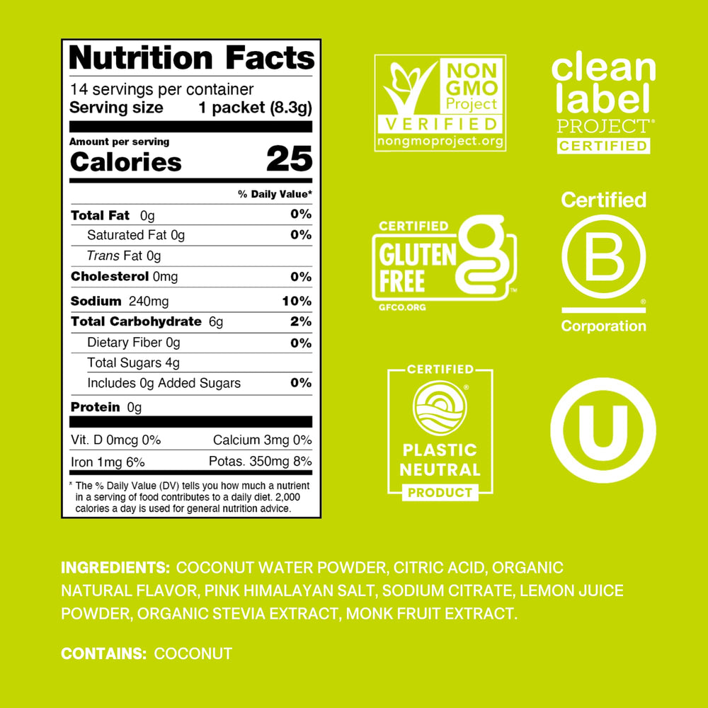Cure Hydration polvo de lima en primer plano mostrando textura natural