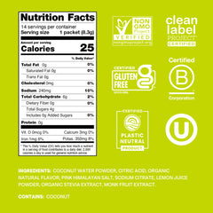 Cure Hydration polvo de lima en primer plano mostrando textura natural