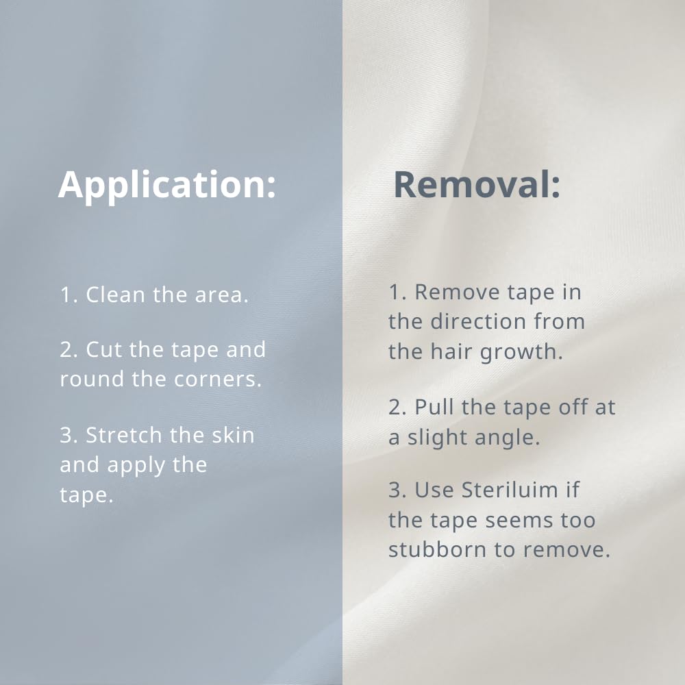 CureTape Gentle escala y tamaño comparativo para elegir longitud adecuada