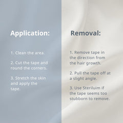 CureTape Gentle escala y tamaño comparativo para elegir longitud adecuada
