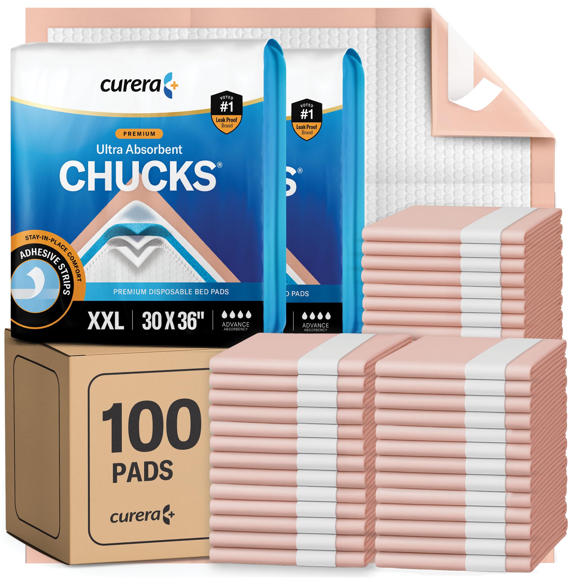Curera Chucks empaque frontal mostrando 100 unidades y protección inmediata