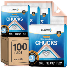 Curera Chucks frente del empaque mostrando paquete de 100 para ahorro
