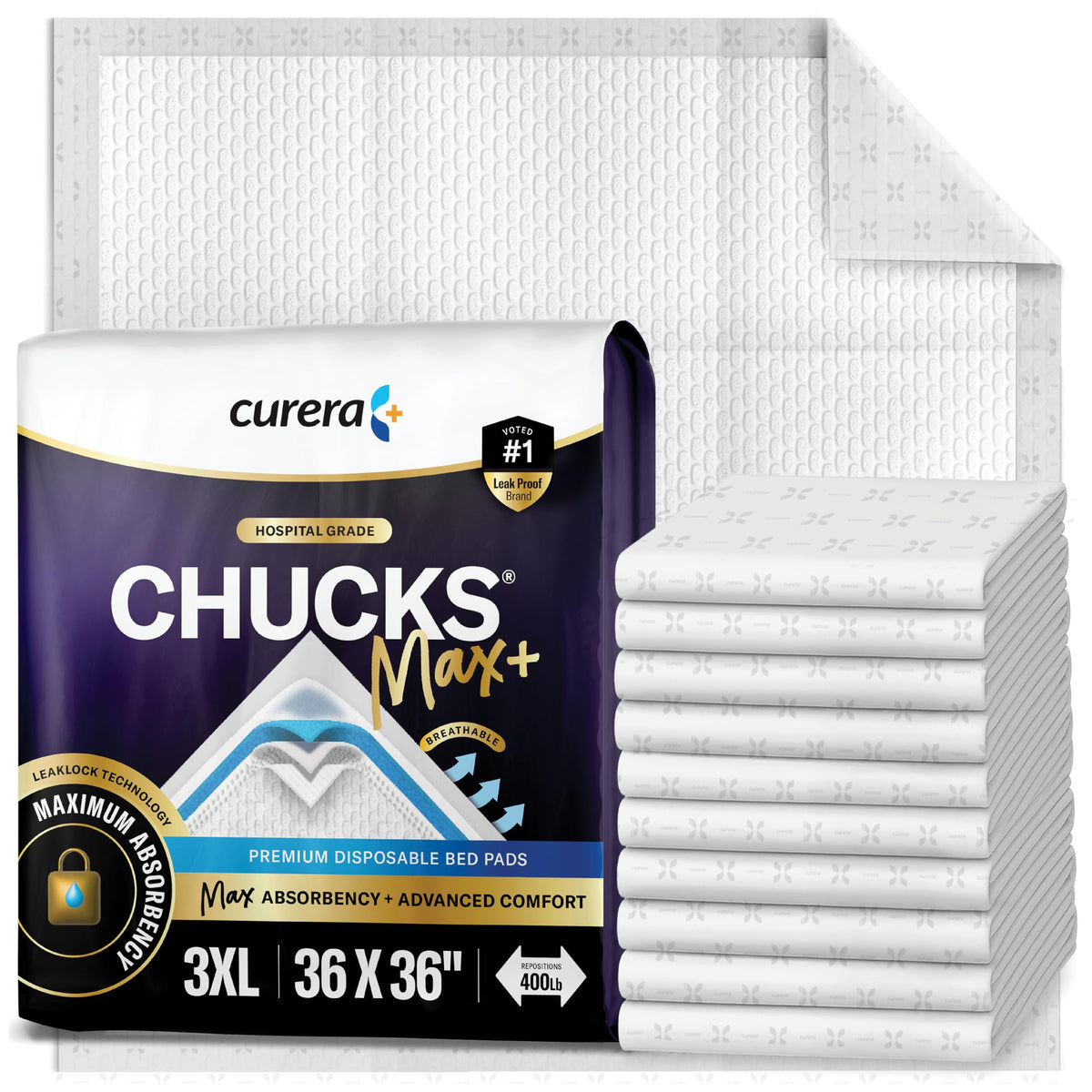 Curera Chucks MAX+ empaque frontal protegiendo camas