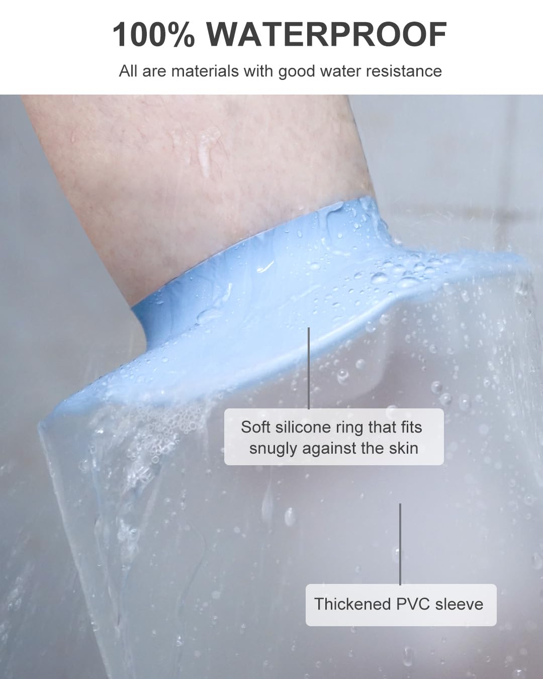 CureSquad en ducha demostrando protección de vendaje contra agua