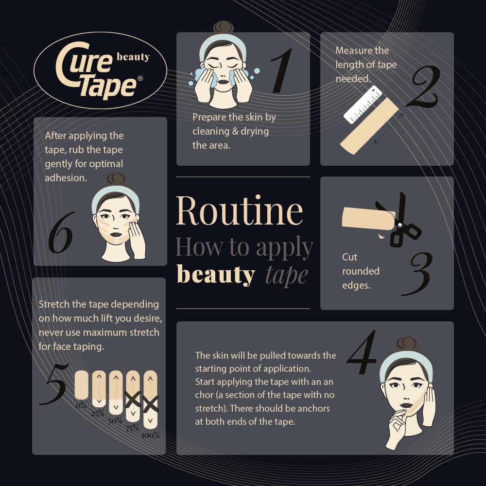 CureTape Beauty etiqueta con ingredientes y beneficio hipoalergénico claro