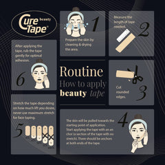 CureTape Beauty etiqueta con ingredientes y beneficio hipoalergénico claro