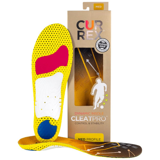 CURREX CLEATPRO frontal del empaque mostrando soporte y beneficios
