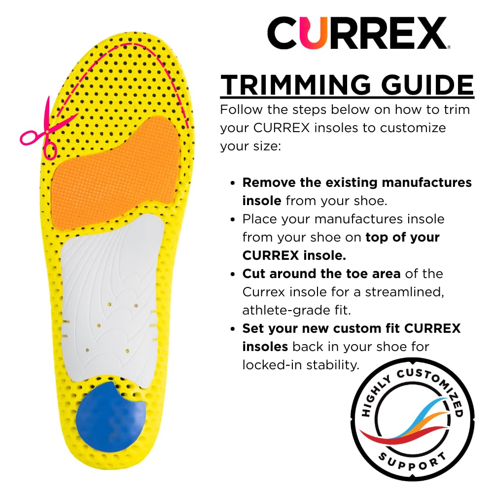 currex RunPro junto a una regla para mostrar talla small y facilidad de recorte